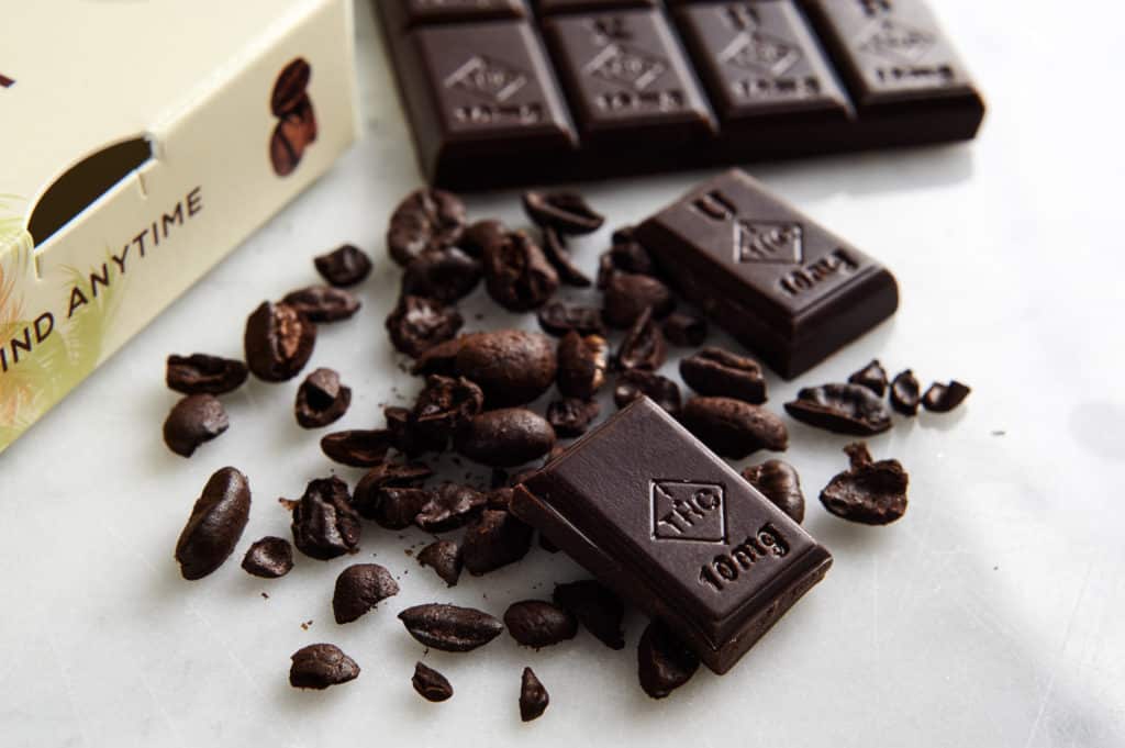 Each segment of Blue Kudu cannabis chocolate clearly states a THC dose of 10 milligrams.