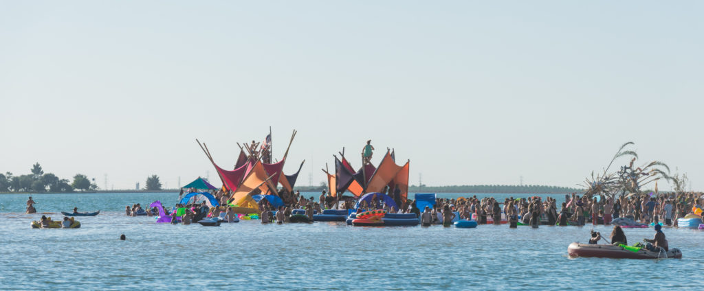 Designed by The Do Lab, the structures at Swimbiosis stage blur the boundaries between land and sea. (Photo by Jorgenson Photography)