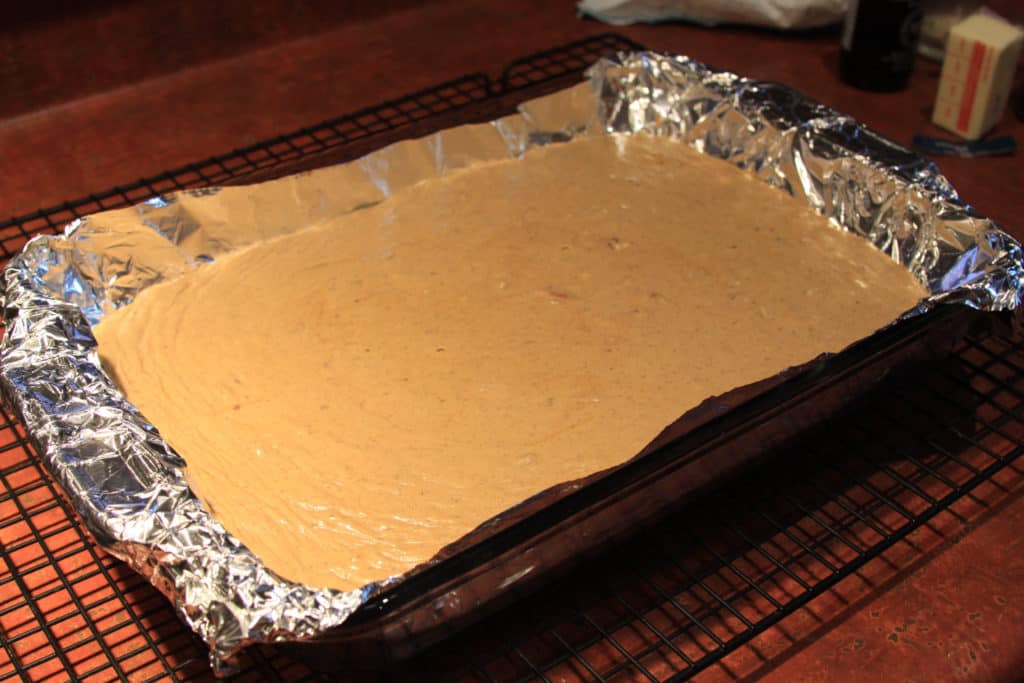 Let your fudge cool in a foil-lined pan.
