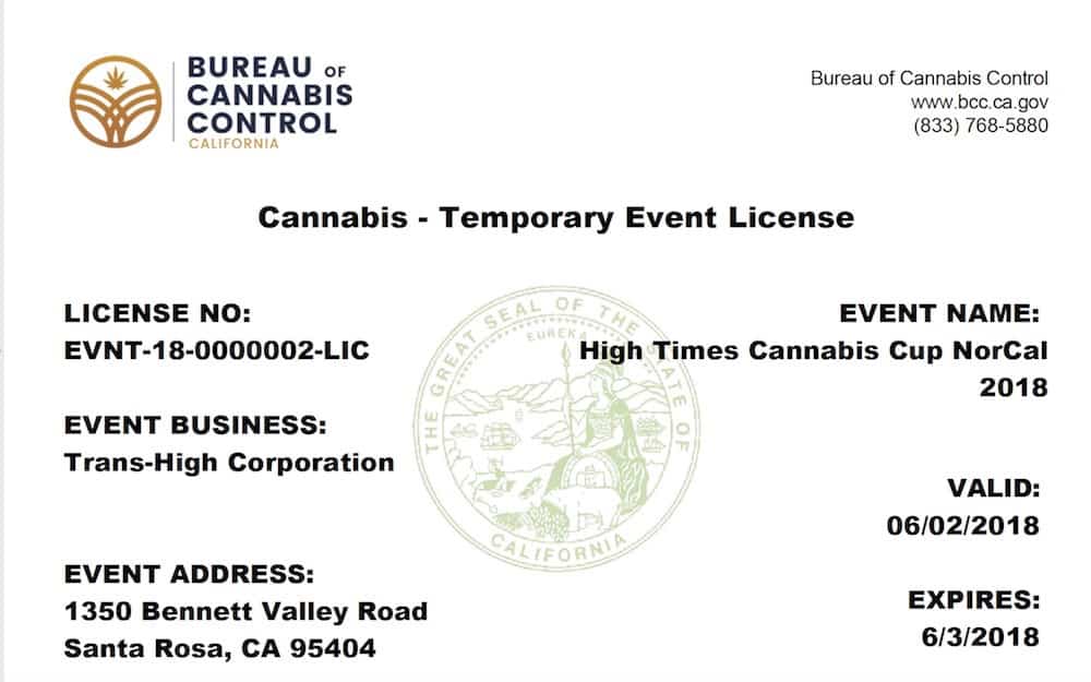 High Times NorCal Cup Granted Recreational License