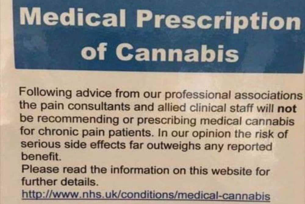UK's NHS Will Not Prescribe Medical Cannabis to Those in Chronic Pain
